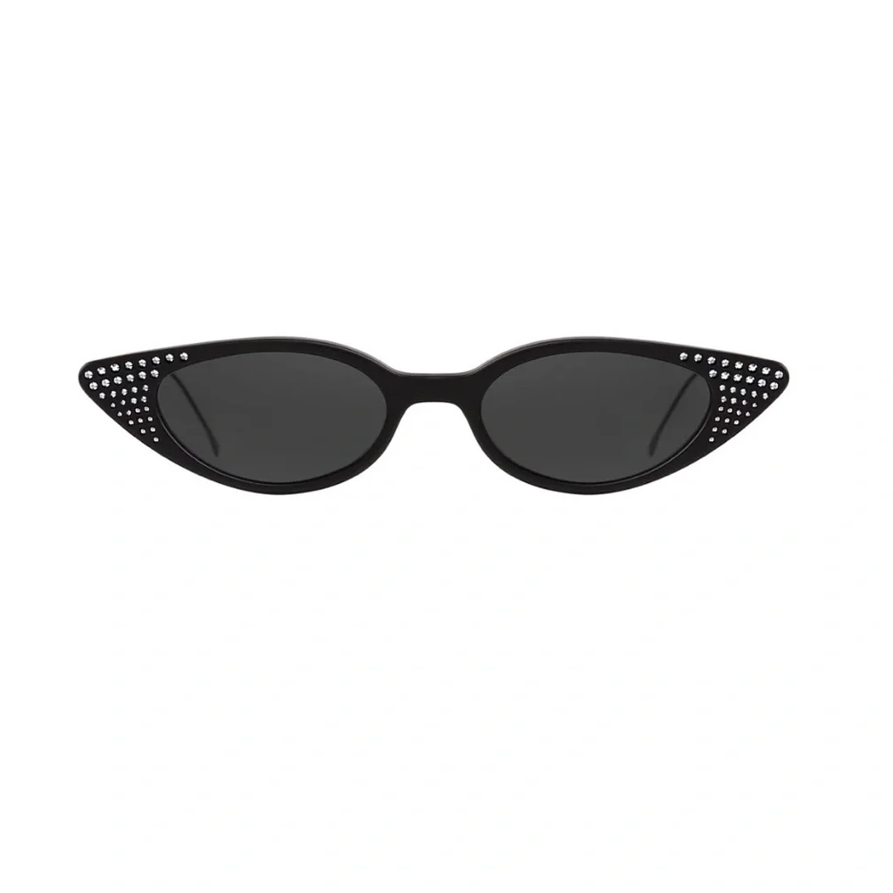 illesteva Marianne Sunglasses Black w/ Silver Swarovski